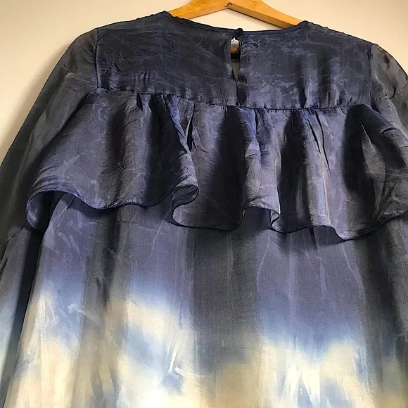 Tie Dye Ruffle Silk Dress - Picture 4 of 8